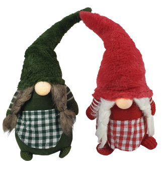 XXL Wichtel Frau Weihnachten mit LED Nase 56cm - 2 Farben -